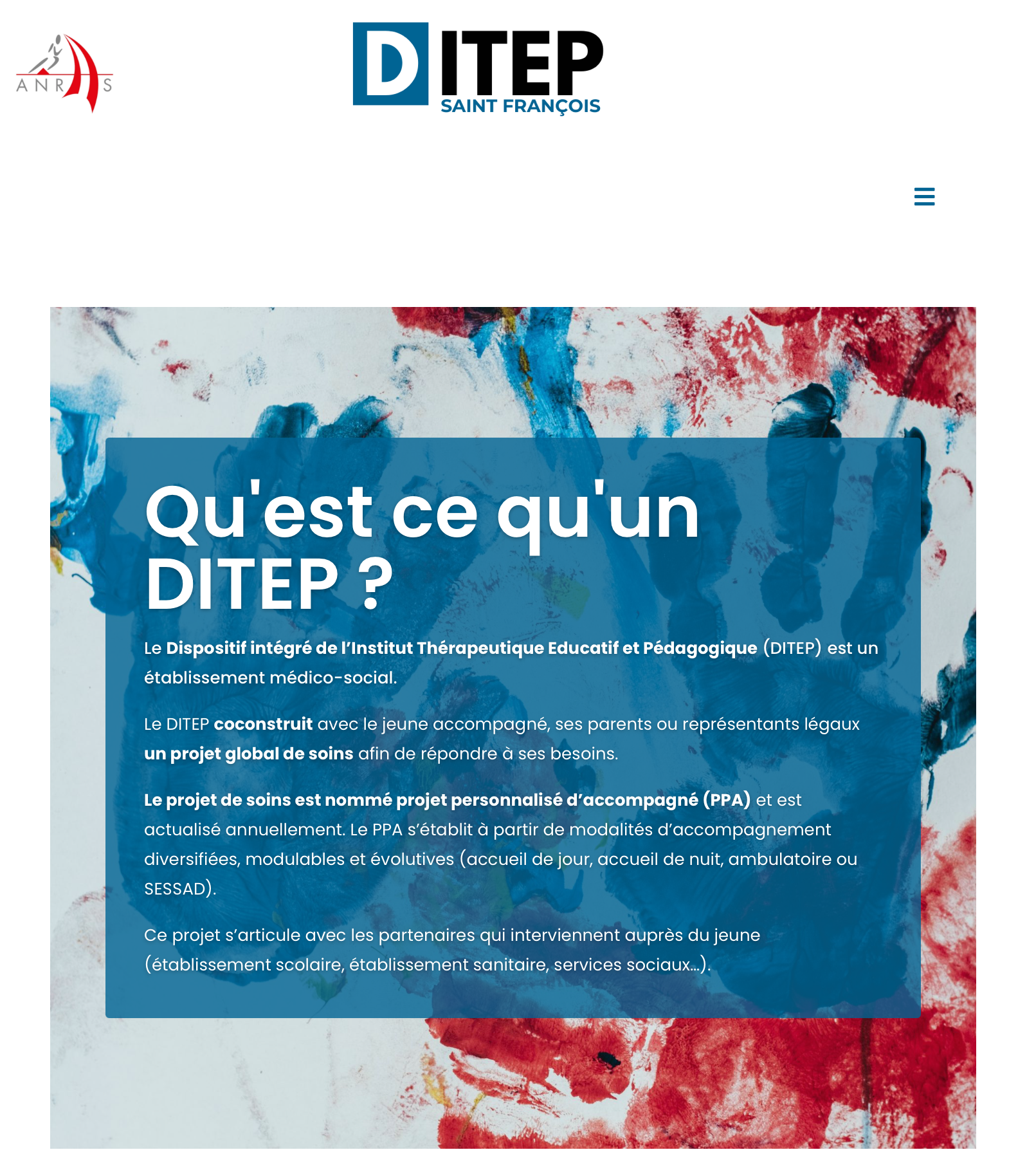 photo de la page d'accueil du ditep saint François